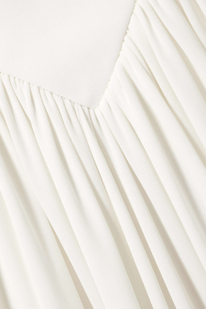 Jakobo Long Sleeve Ruched Maxi Dress - White
