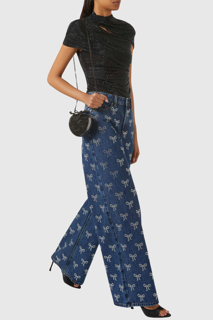 Jalise Bow Crystal Embellished Jeans