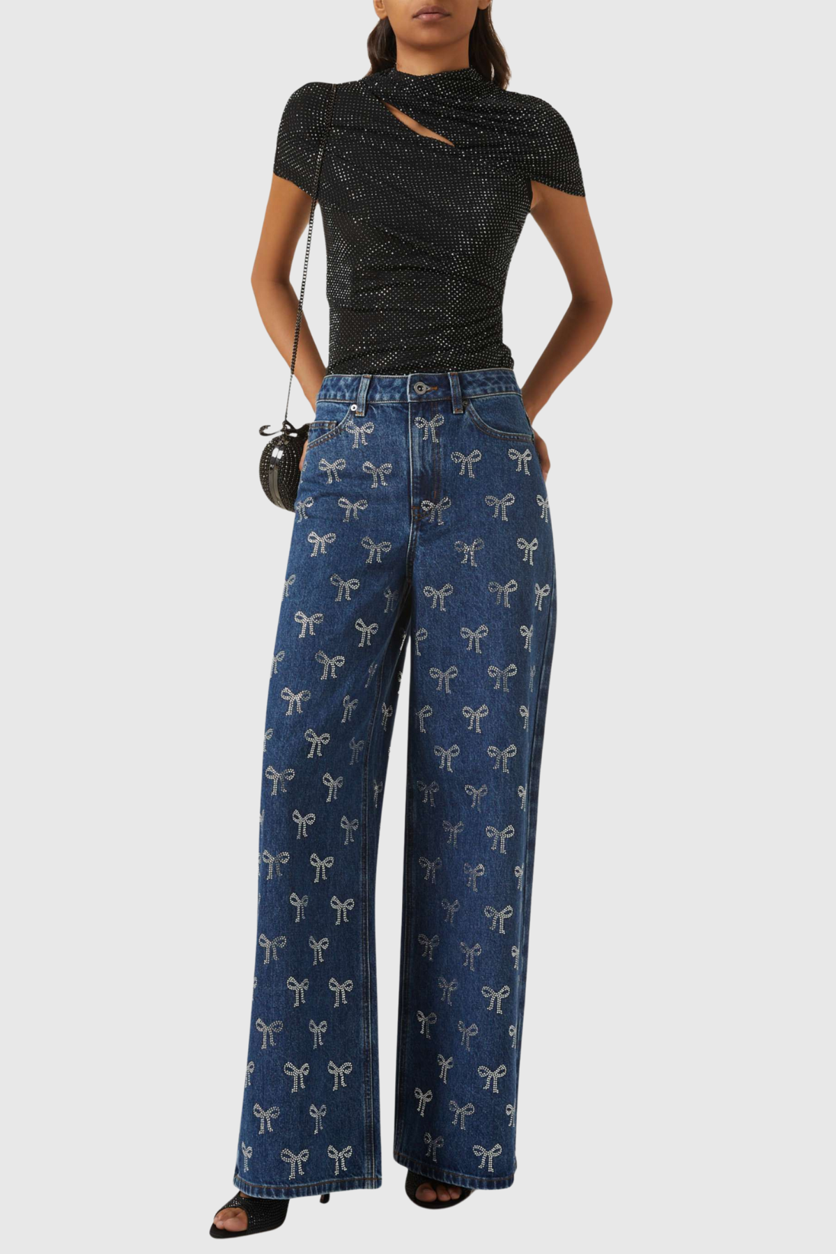 Jalise Bow Crystal Embellished Jeans
