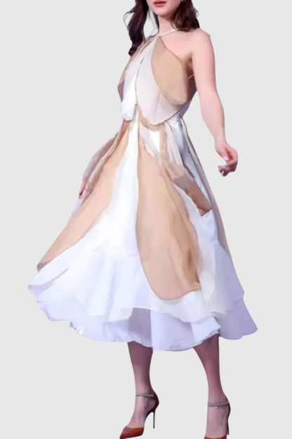 Jamal Halter Layer Midi Dress