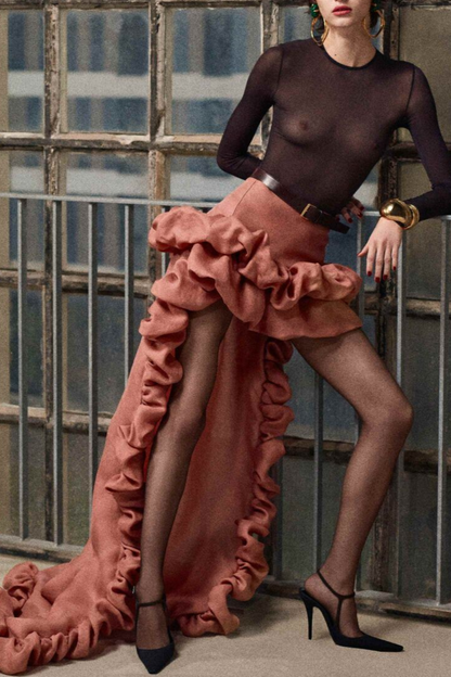 Janice Ruffle Skirt - Pink
