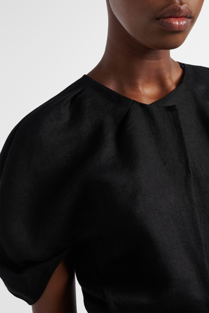Jayaia Peplum Top - Black