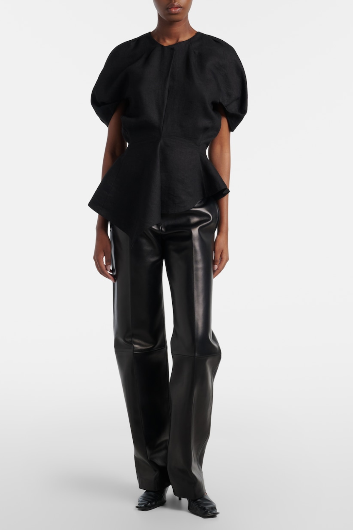 Jayaia Peplum Top - Black