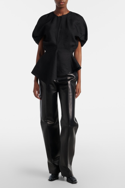Jayaia Peplum Top - Black