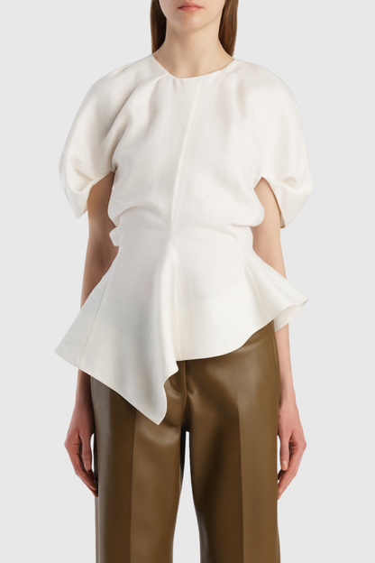 Jayaia Peplum Top - White