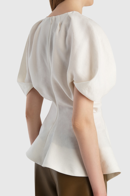 Jayaia Peplum Top - White