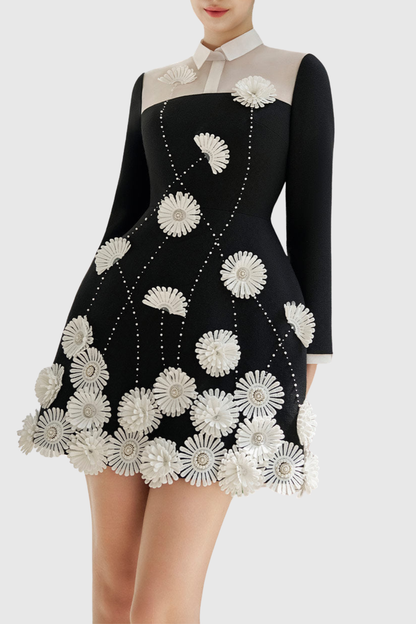 Jazlyn Floral Appliqué Mini Dress