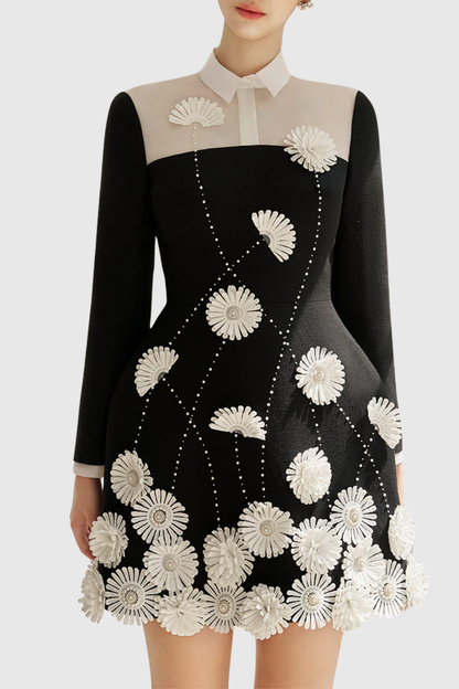 Jazlyn Floral Appliqué Mini Dress
