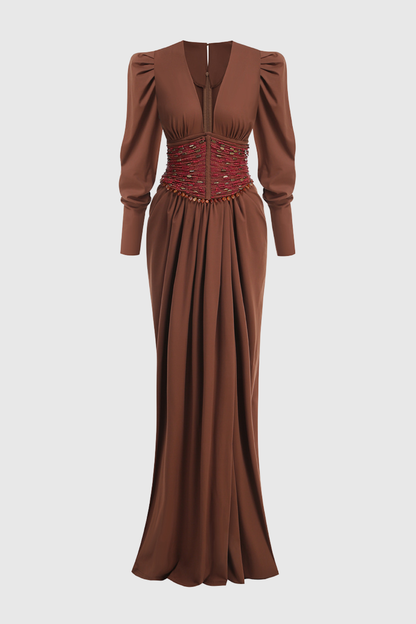 Jeanette Beaded Embellished Maxi Dress
