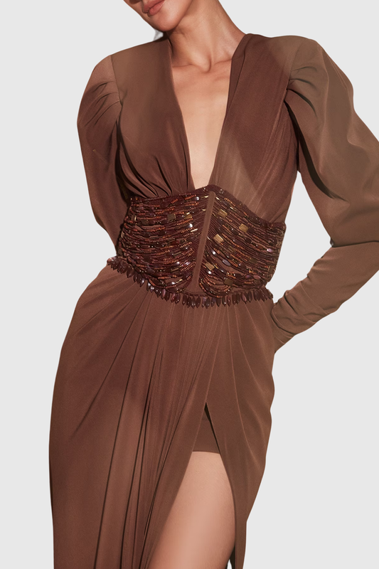 Jeanette Beaded Embellished Maxi Dress