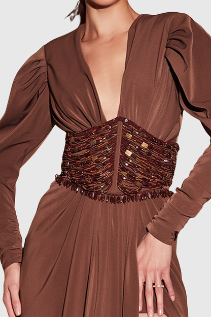 Jeanette Beaded Embellished Maxi Dress