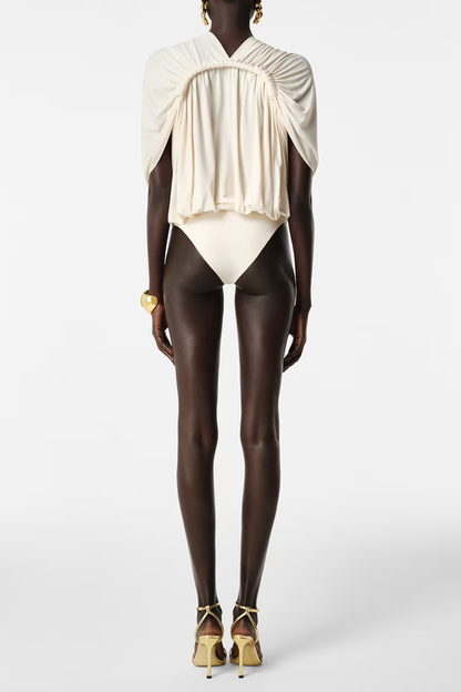 Jedidah Gathered Bodysuit - Beige