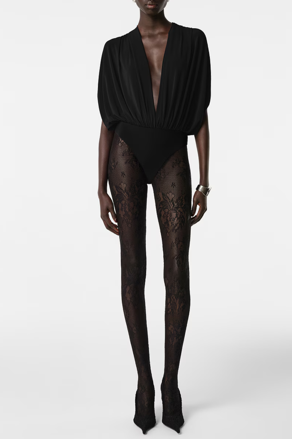Jedidah Gathered Bodysuit - Black