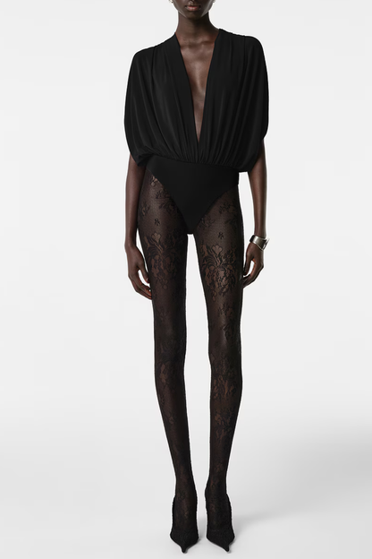 Jedidah Gathered Bodysuit - Black