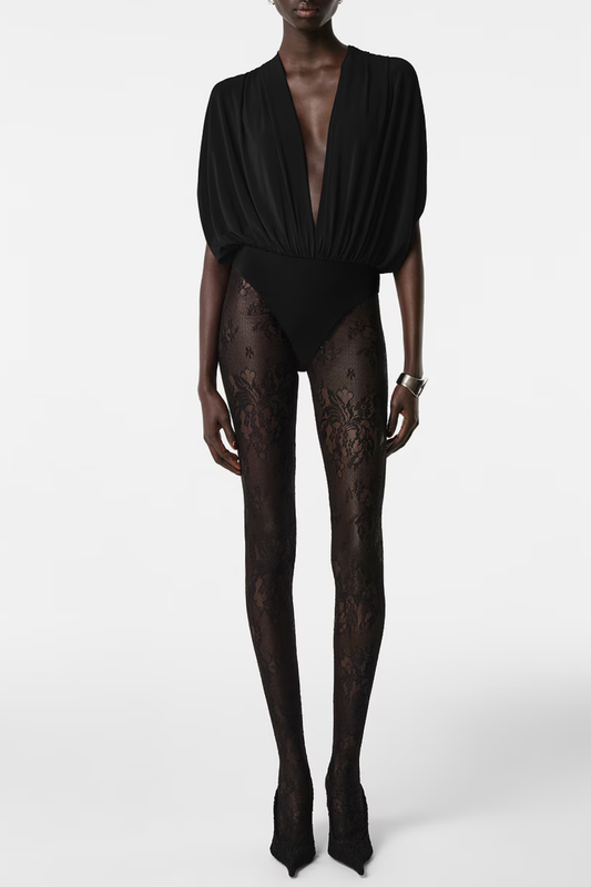 Jedidah Gathered Bodysuit - Black