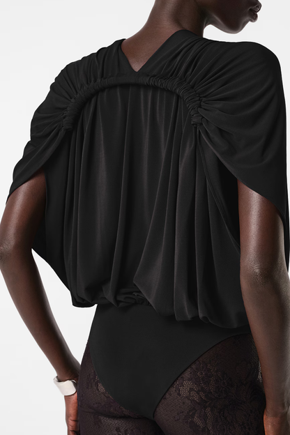 Jedidah Gathered Bodysuit - Black