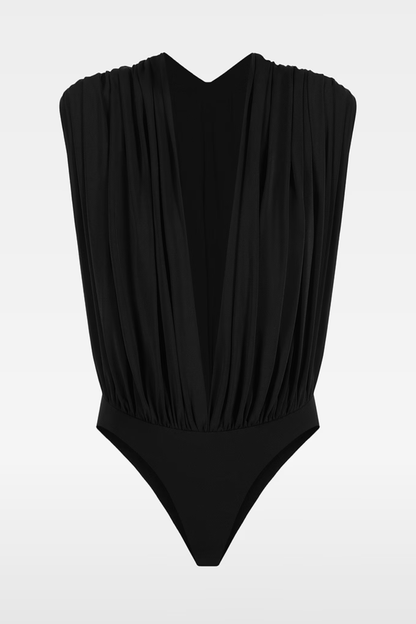 Jedidah Gathered Bodysuit - Black