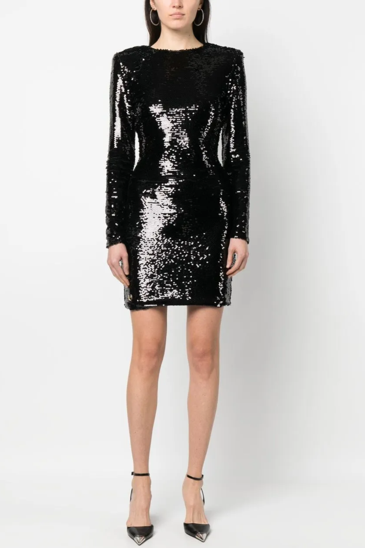 Jehua Sequin Long Sleeve Mini Dress