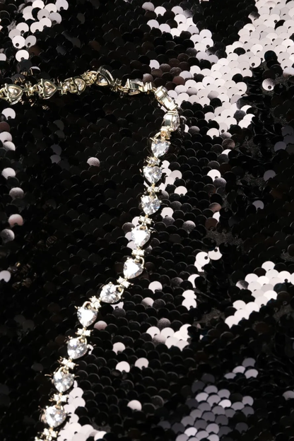 Jehua Sequin Long Sleeve Mini Dress