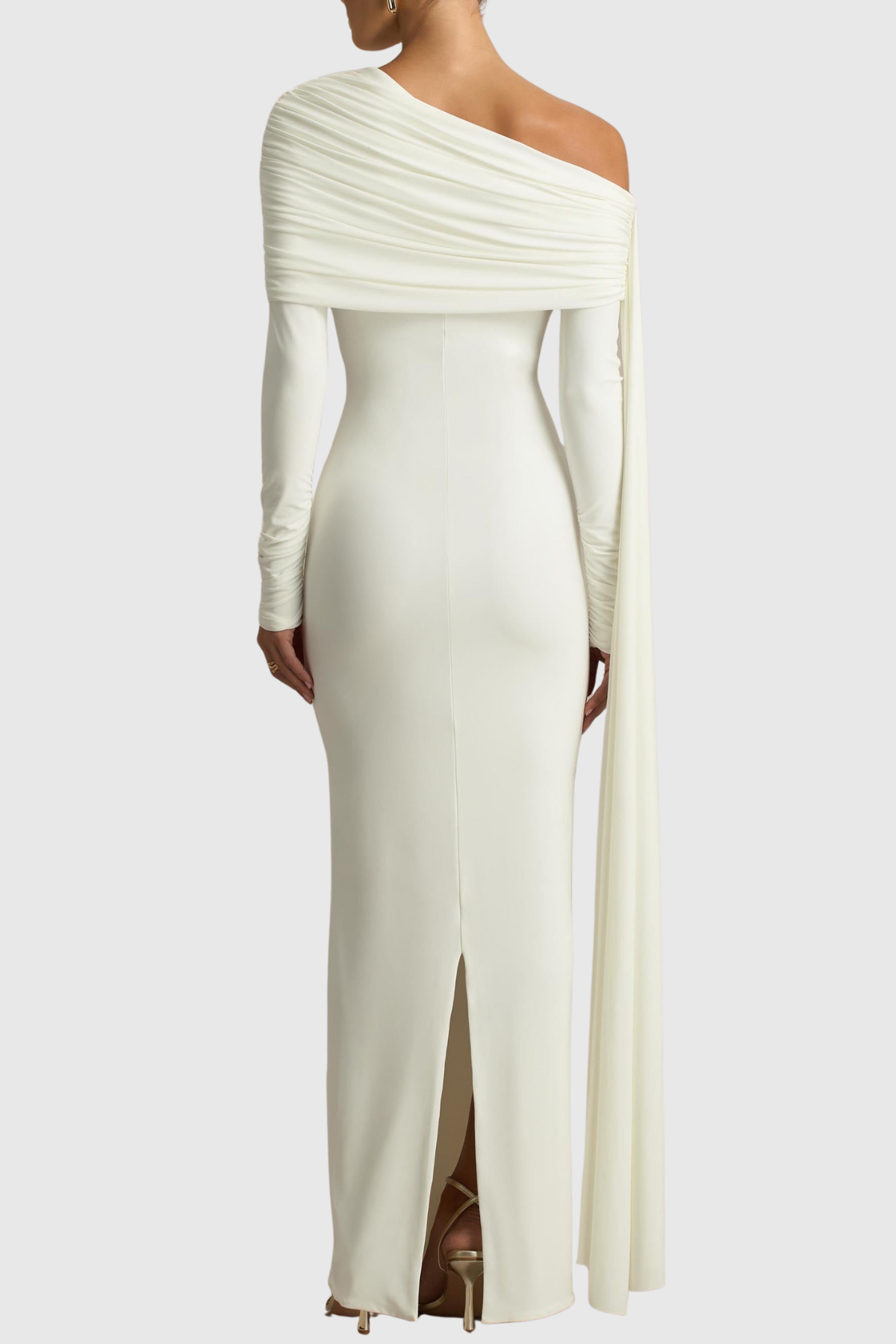 Jensen Off Shoulder Draped Maxi Dress - White