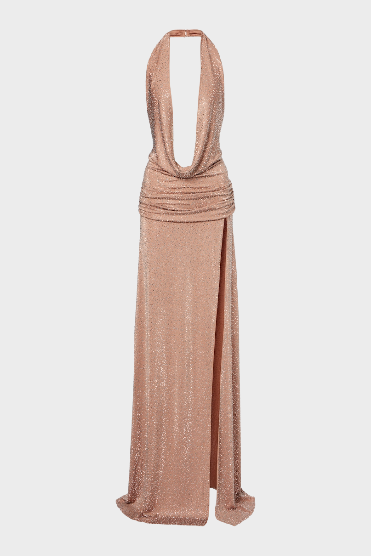 Jepha Halter Crystal Embellished Split Maxi Dress