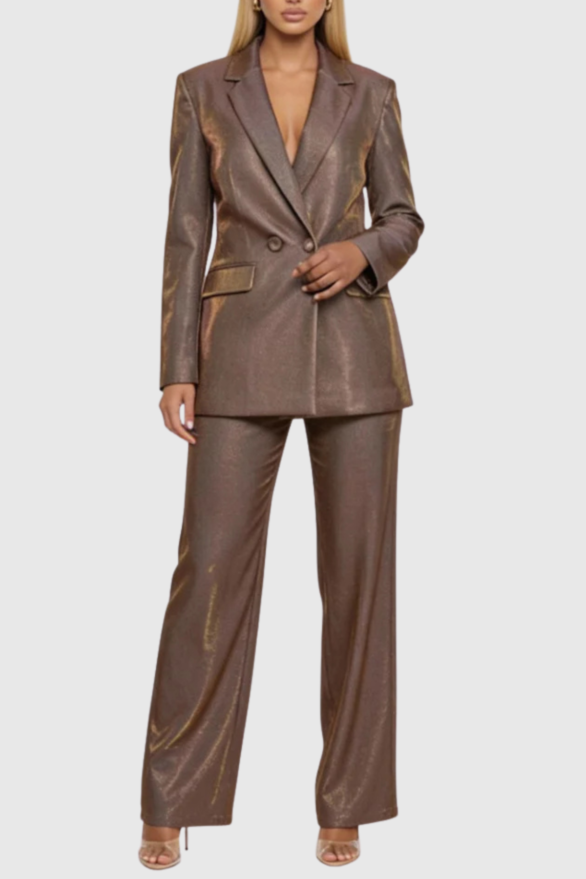 Jettie Iridescent Blazer & Pants Set