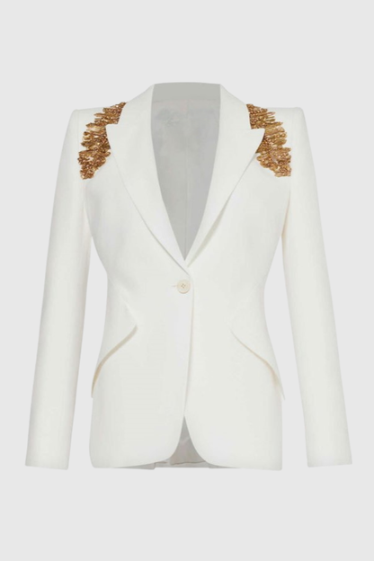 Jezreel Crystal Embellished Blazer & Pants Set
