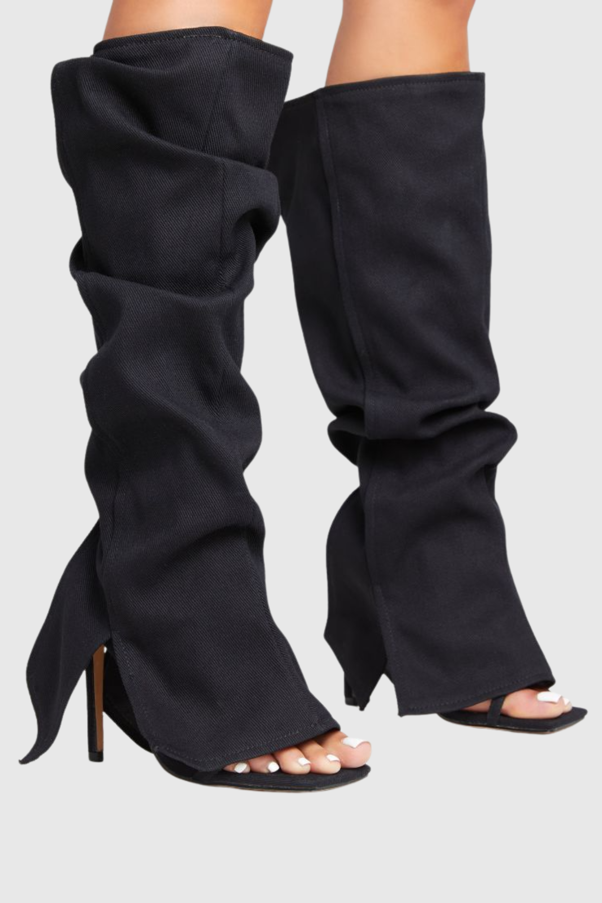 Jimea Ruched Heel Stiletto Sandals