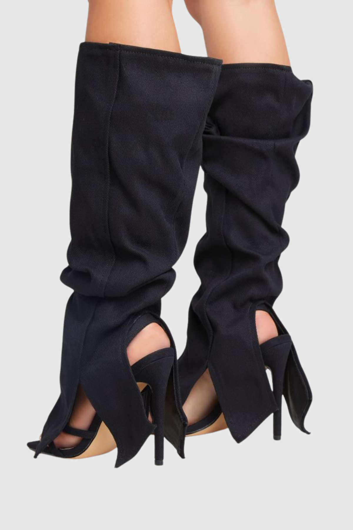 Jimea Ruched Heel Stiletto Sandals