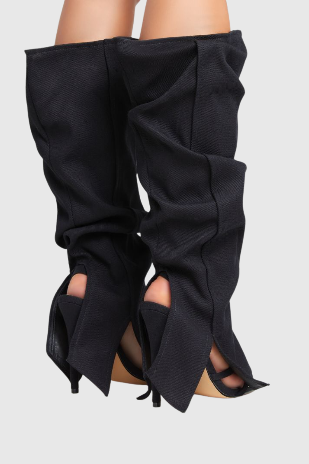 Jimea Ruched Heel Stiletto Sandals
