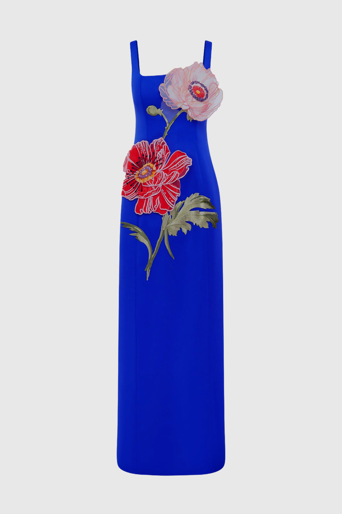 Jireh Floral Embroidery Maxi Dress - Blue