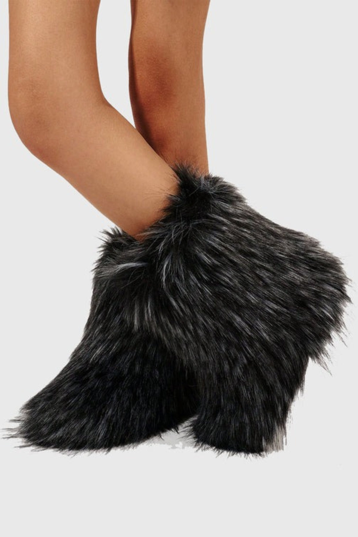 Jiyata Faux Fur Ankle Boots - Black