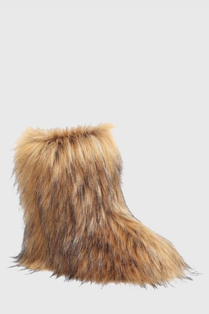 Jiyata Faux Fur Ankle Boots - Brown