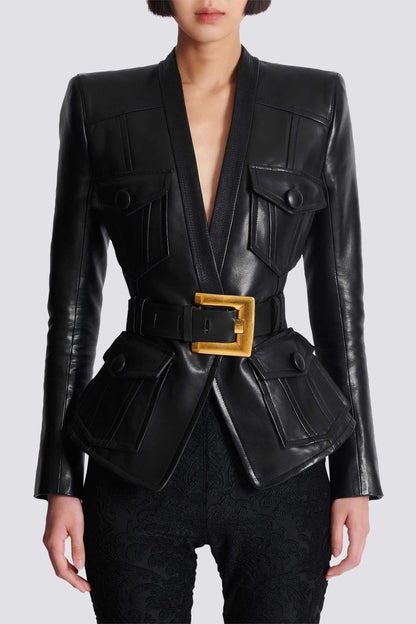 Jodell Belted Leather Jacket