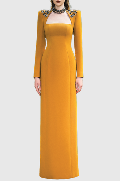 Jonahe Crystal Choker Embellished Maxi Dress