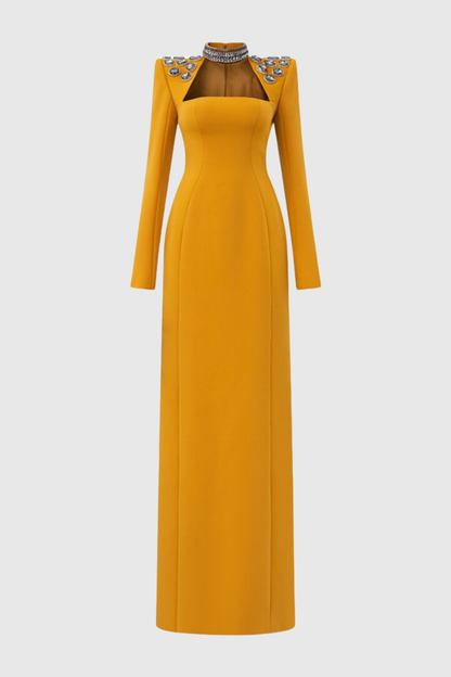 Jonahe Crystal Choker Embellished Maxi Dress