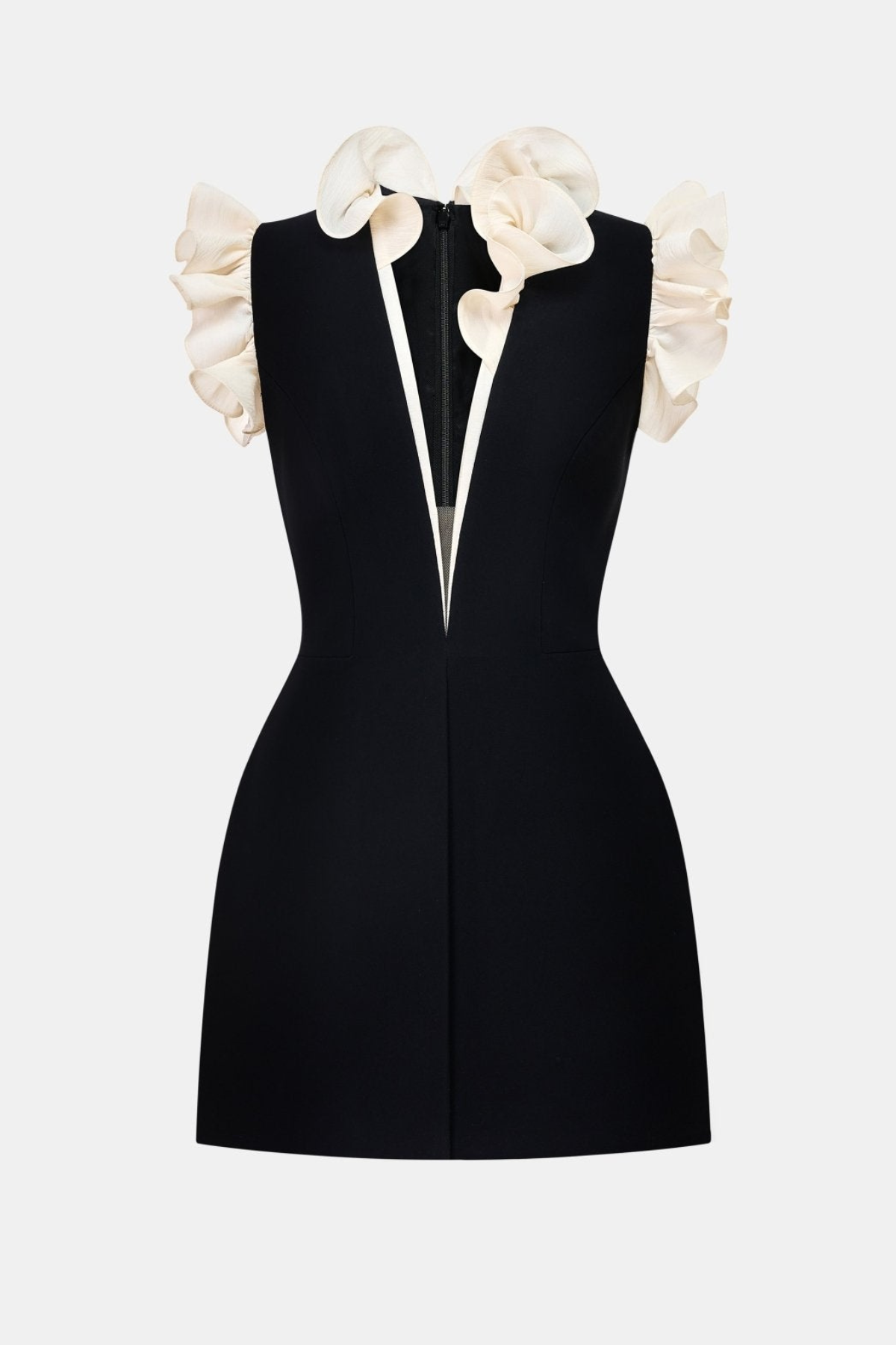 Joraca Ruffle Plunge Mini Dress