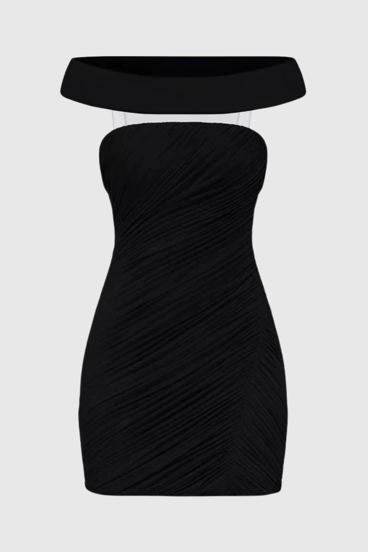 Josefina Off Shoulder Ruched Mini Dress - Black