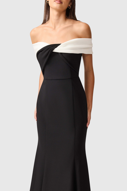 Josela Off Shoulder Knot Maxi Dress