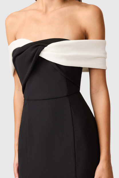 Josela Off Shoulder Knot Maxi Dress