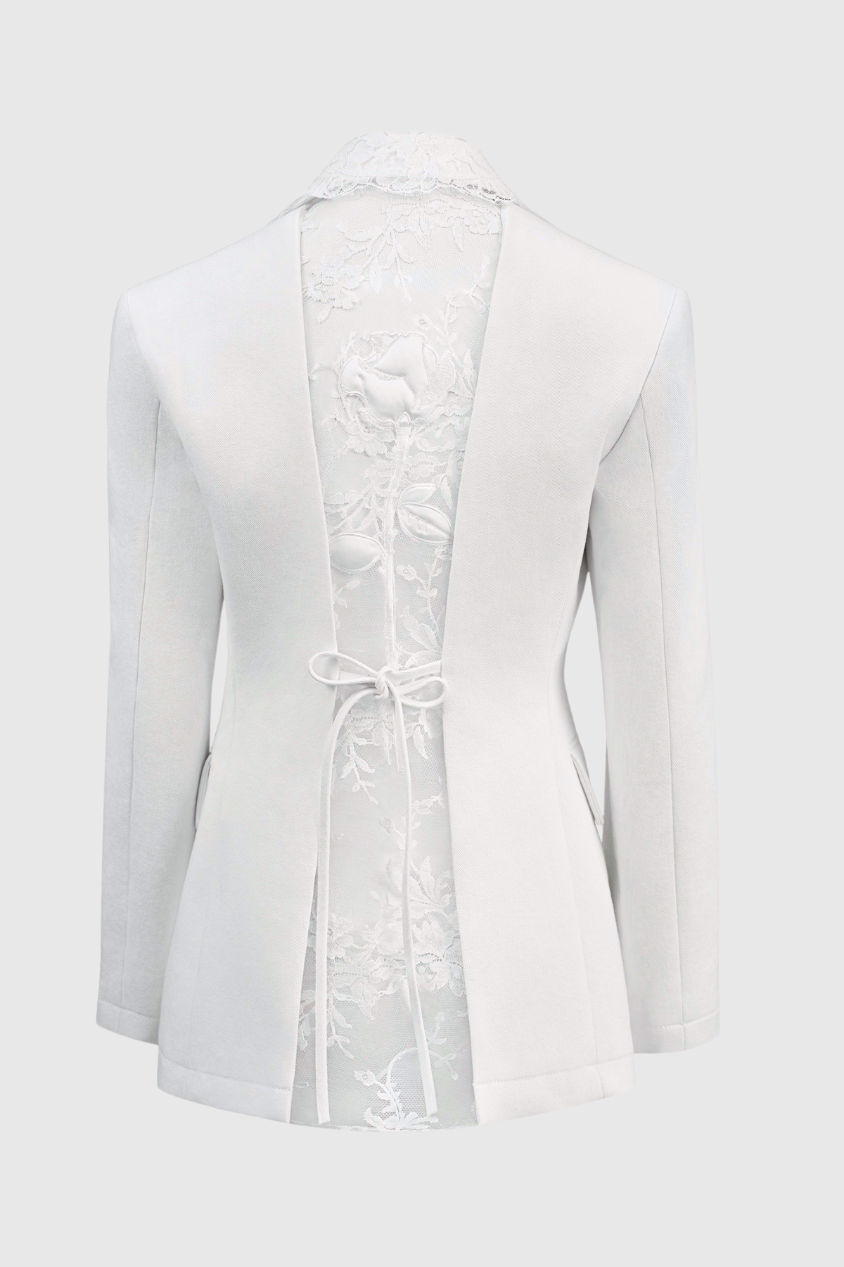 Joshra Floral Lace Blazer - White