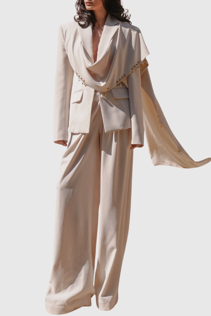 Josiah Asymmetric Draped Blazer