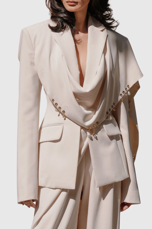 Josiah Asymmetric Draped Blazer
