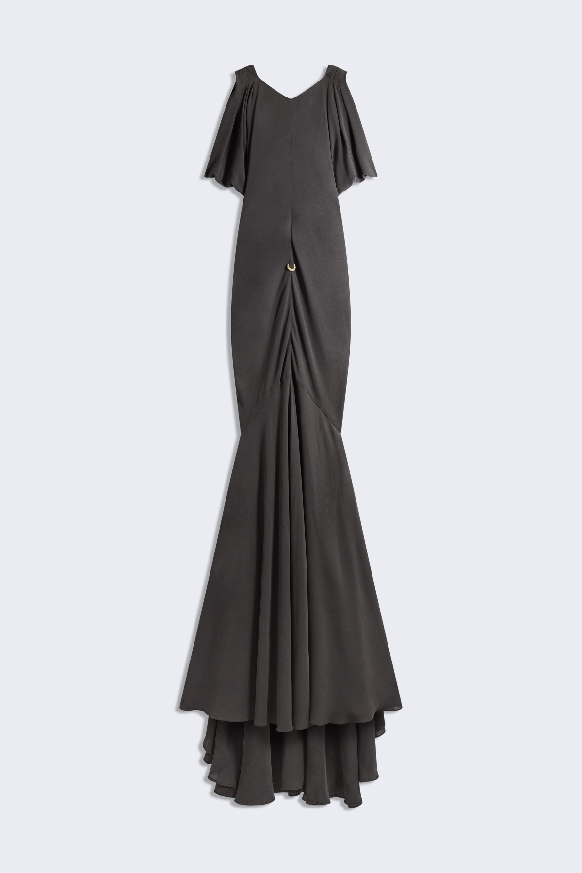 Judso Draped Buttoned Maxi Dress - Black
