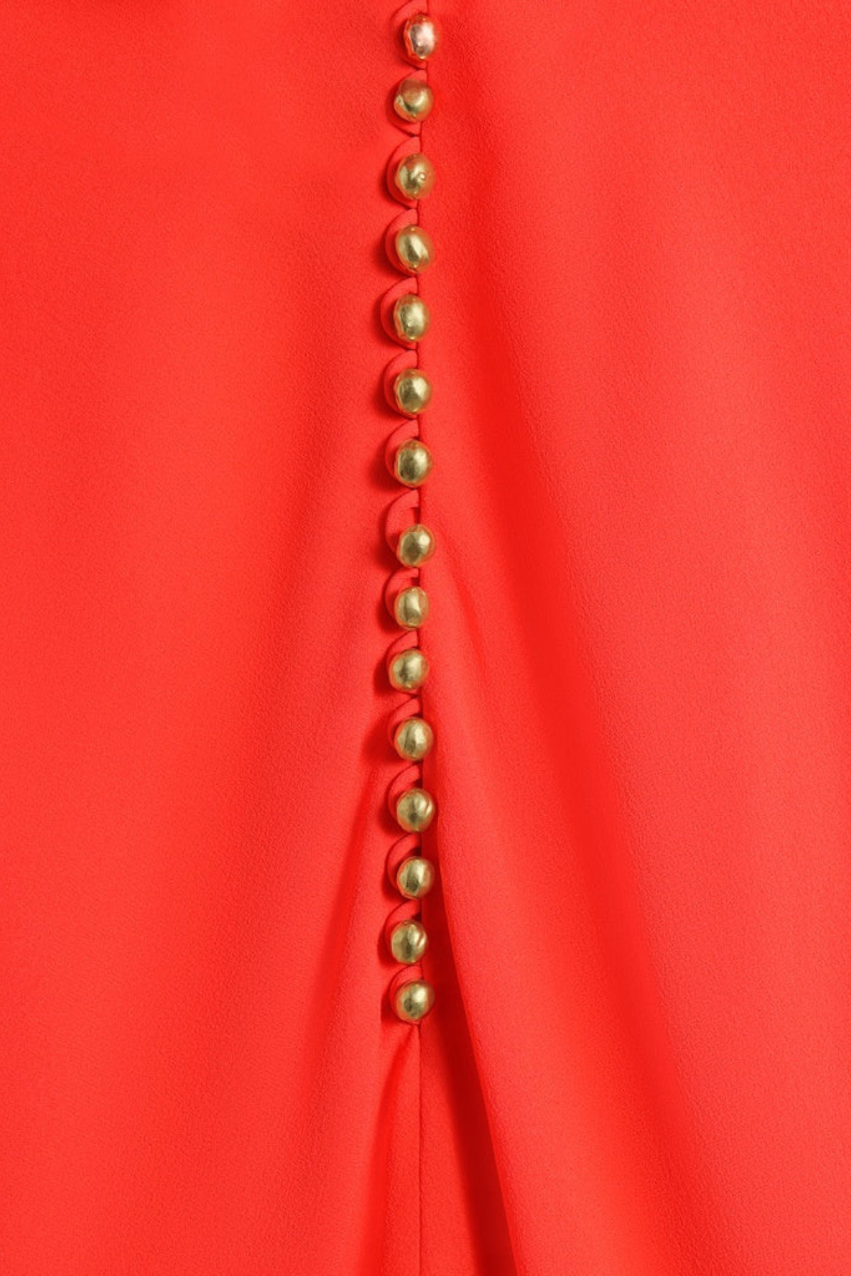 Judso Draped Buttoned Maxi Dress - Red
