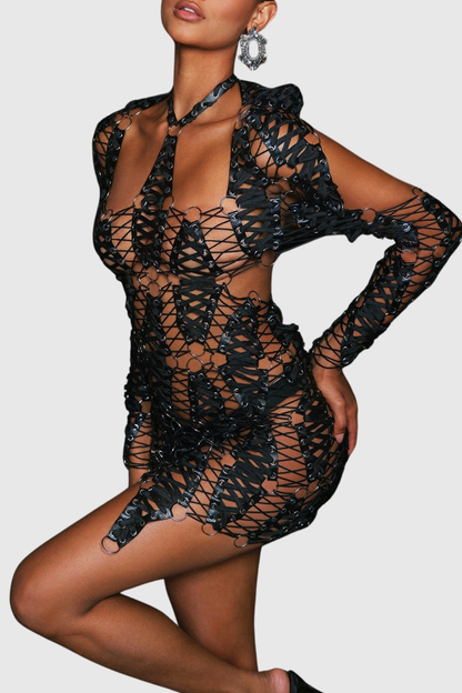 Julieta Lace-up Backless Mini Dress