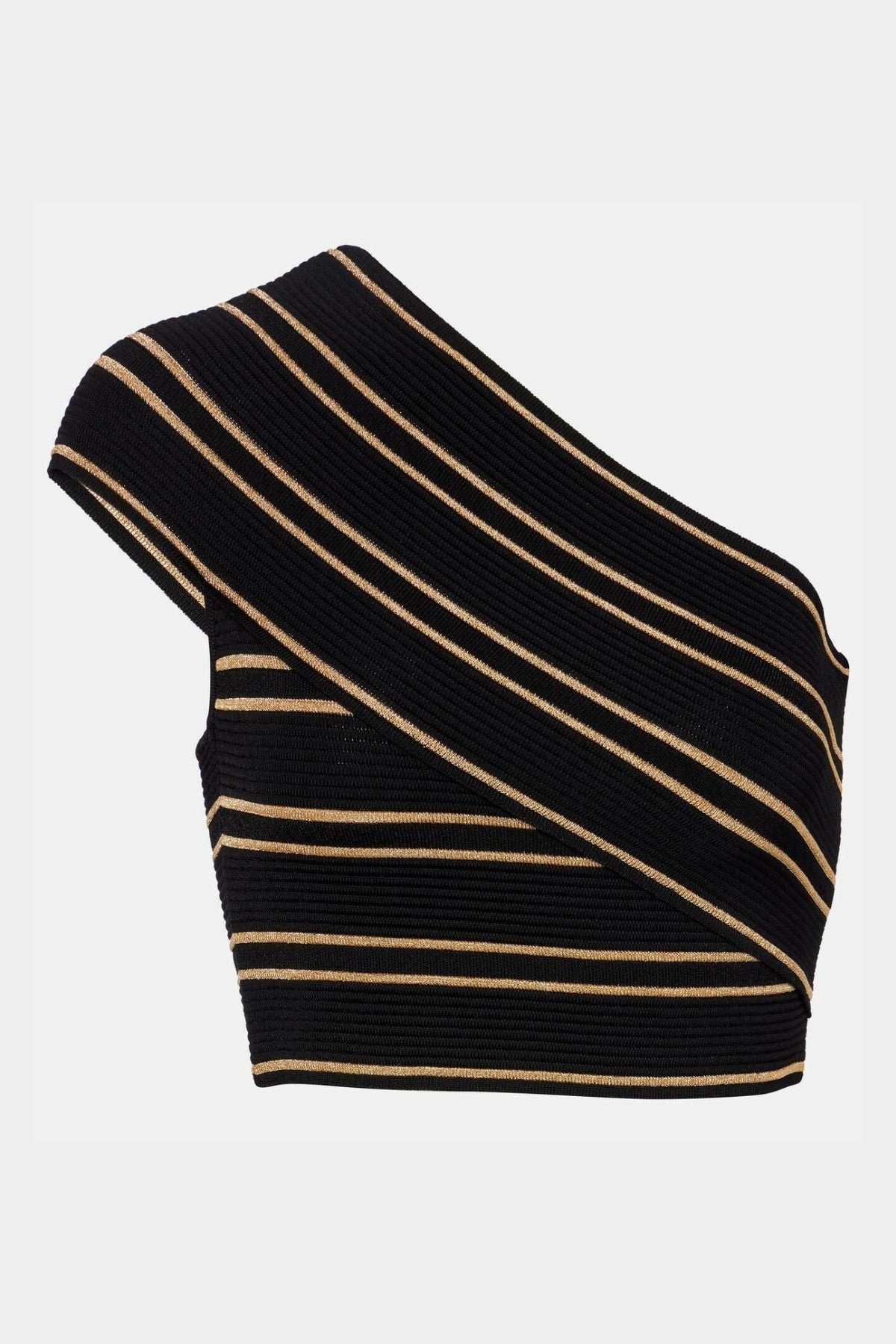 Julius One Shoulder Striped Knit Top & Midi Skirt Set