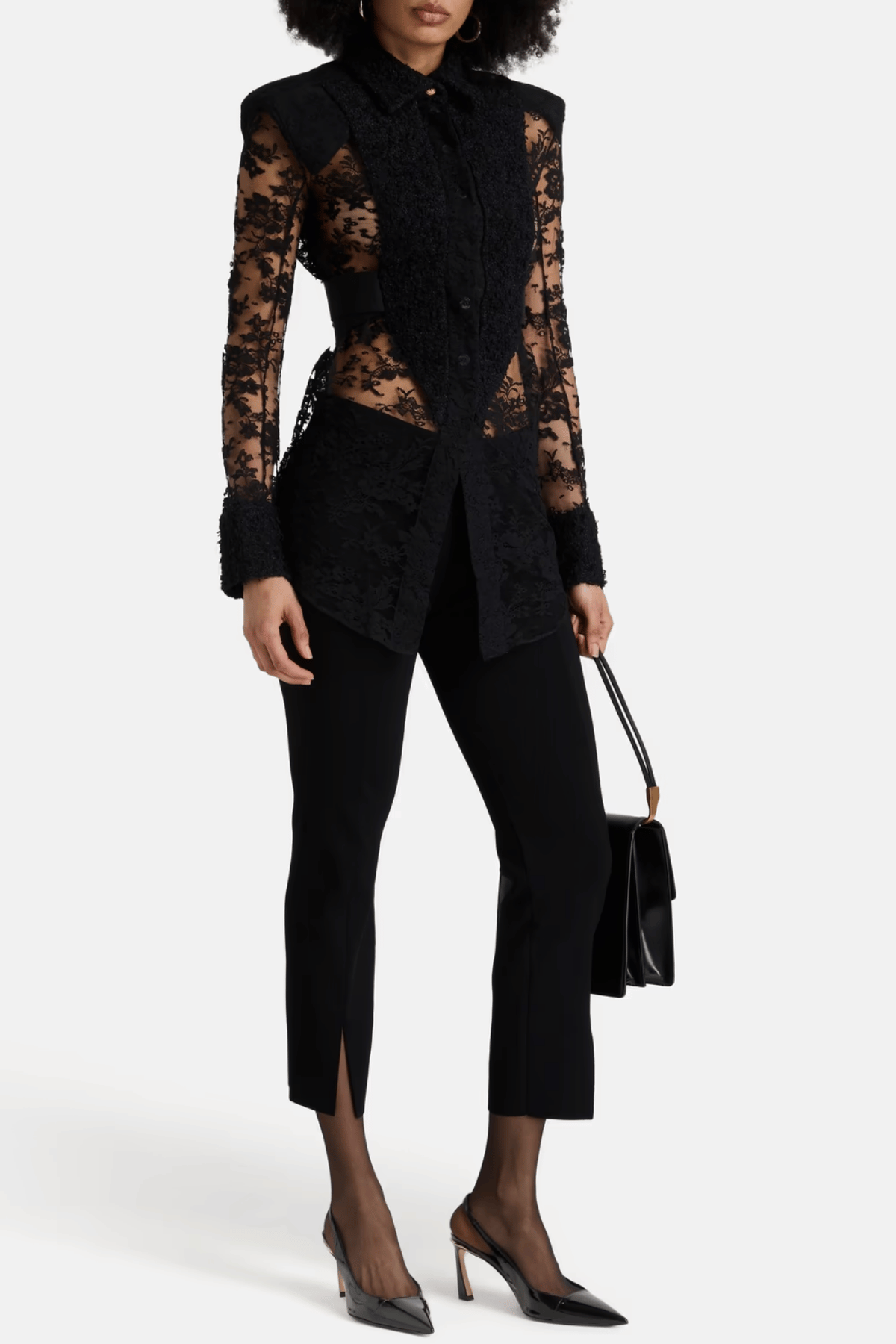 Juria Lace Shirt - Black