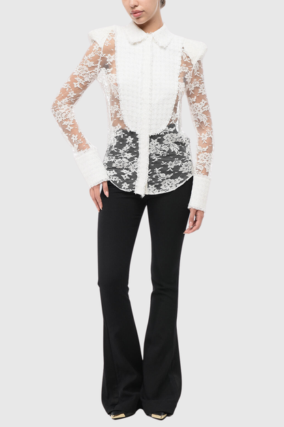 Juria Lace Shirt - White
