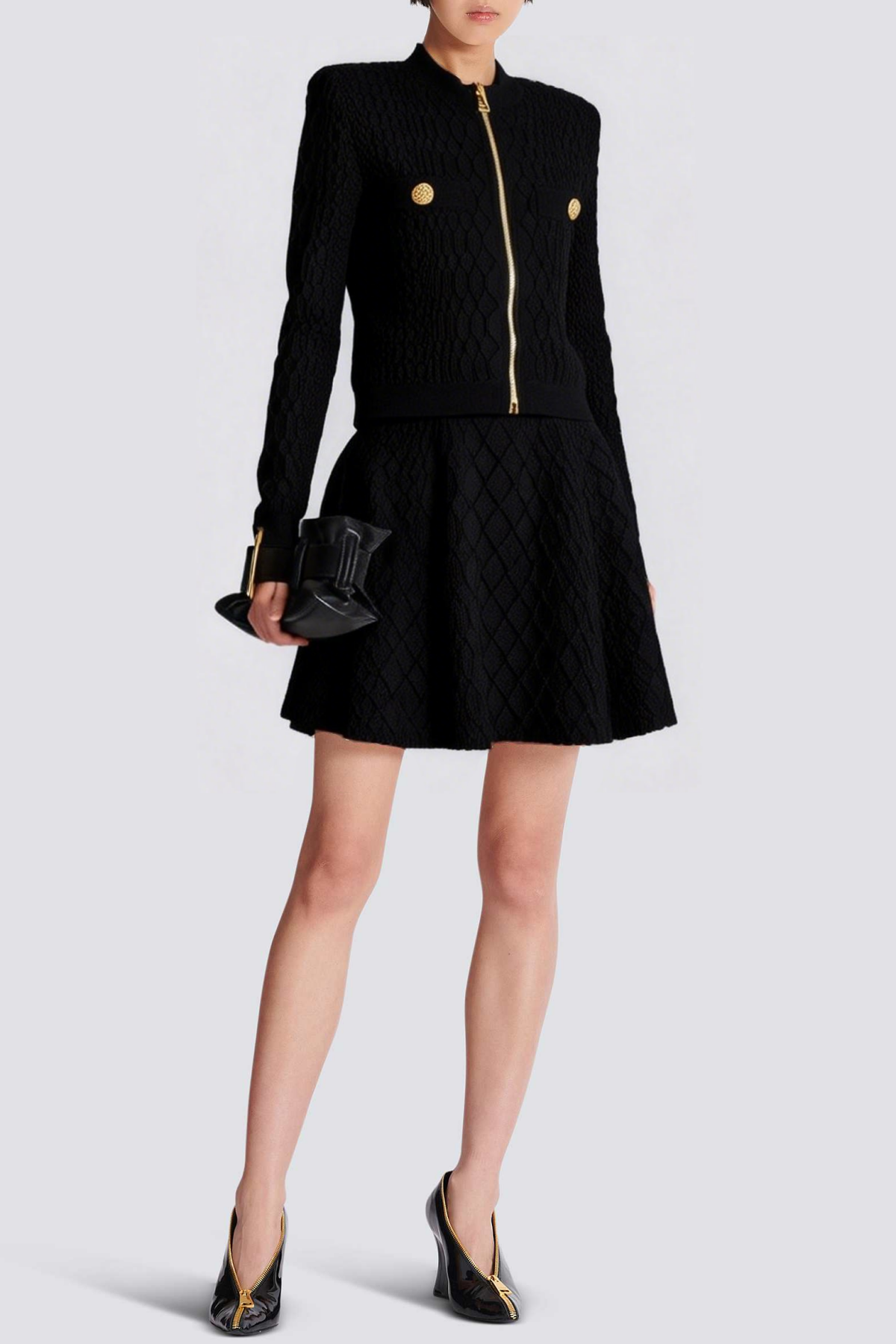 Kabin Crocodile Knit Top - Black